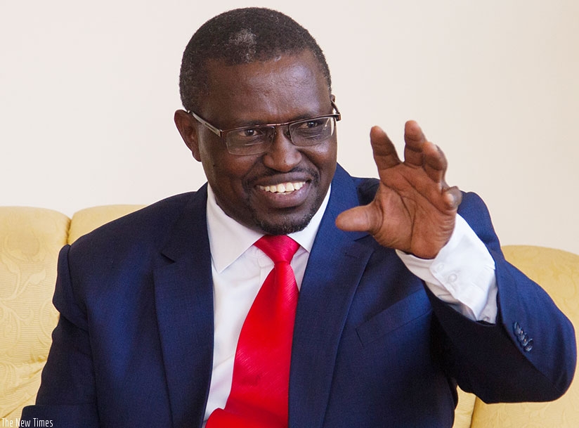 Eng Kakoko speaks during the interview in Kigali last week. / Nadege Imbabazi.