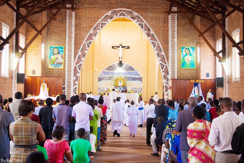Christians attend a Mass at Ste Famille Church. Mass in curch is mostly led by men. (File)