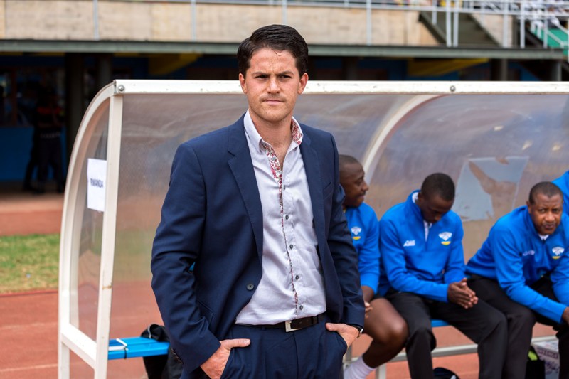 McKinstry on the touchline during the first leg of the 2017 Group H AfCON qualifier against Ghana at Amahoro stadium, which Rwanda lost 1-0. (File photo)