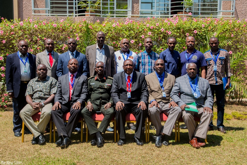 Heads of delegation and staff pose for a group photo in Kigali yesterday. / Faustin Niyigena. 