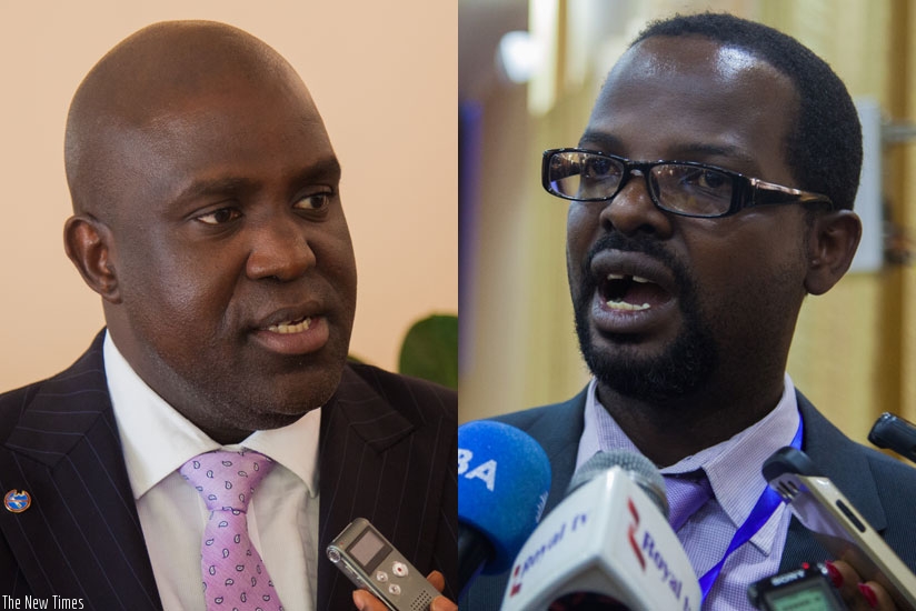 Dr Olu (L) and Nkurunziza both root for tax raise on tobacco products. / Nadege Imbabazi.