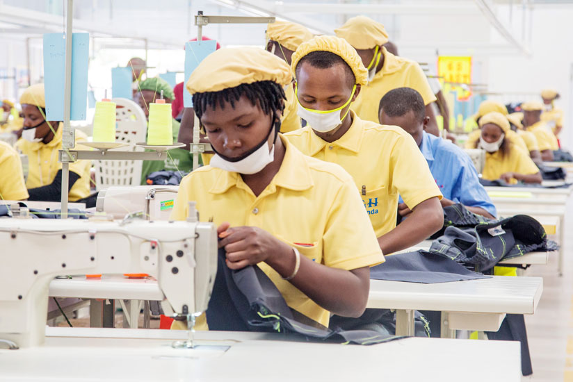 Workers at C & H Garments Ltd at Kigali Special Economic Zone in Gasabo District. / File.