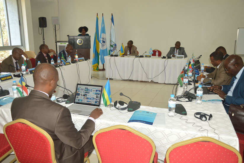 Heads of NCBs from EAPCCO during the meeting in Kigali, yesterday. (Courtesy.)