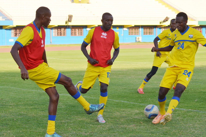 Amavubi will rely on the players' commitment and the experience of the likes of midfielder Jean-Baptiste Mugiraneza (left) going into today's clash against Ghana. / Sam Ngendahimana.