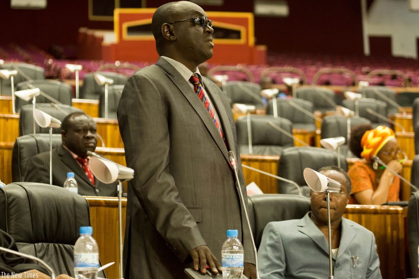 MP James Ndahiro speaks during the session.