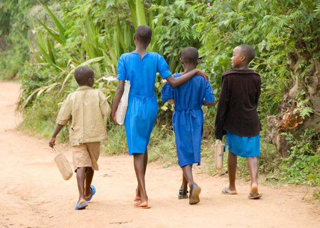 Pupils walk from school. Pupils should be supervised closely so that they don't engage in bad acts. / Francis Byaruhanga.
