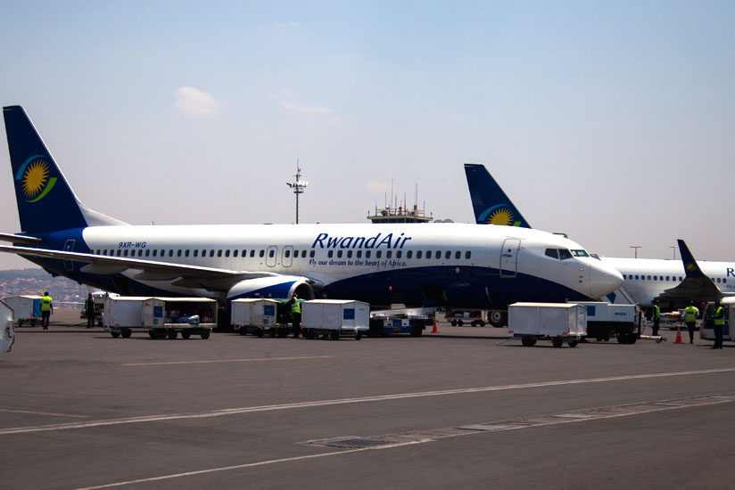 Some of RwandAir planes at Kigali International Airport. / Nadege Imbabazi.