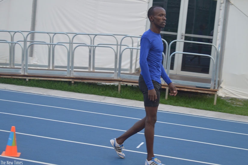 Muvunyi trains in Rio as he prepares to compete in both the 400m and 1500m T-46 category races on September 16. (Courtesy)
