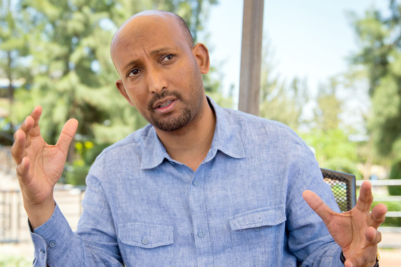 Dr Mehari stresses a point during in the interview with The New Times. / Faustin Niyigena.
