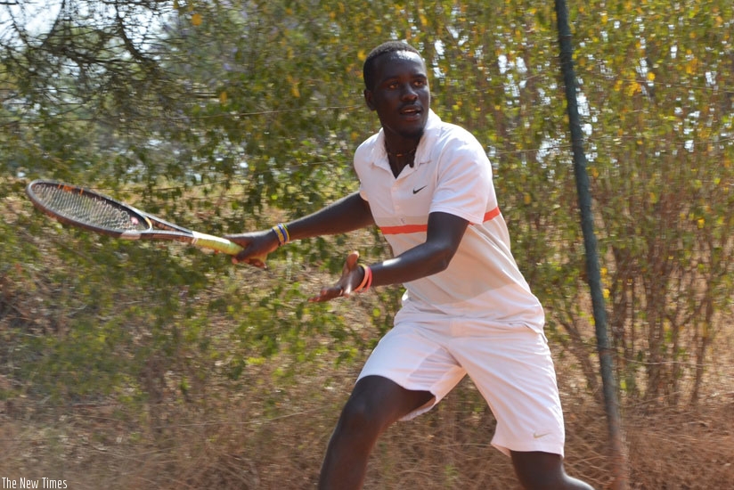 Olivier Havugimana during last yearu2019s Umubano Tenis Open (Sam Ngendahimana)