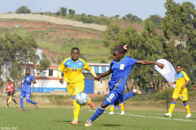 Rwanda women football team suffered a humbling start to the 2016 CECAFA Women Championship following a 2-3 loss to Tanzania in the opening game of Group B on Monday. / Courtesy