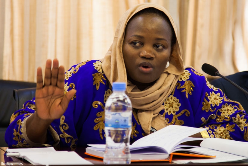 Tiperu addresses the news conference in Kigali yesterday. (Nadege Imbabazi)