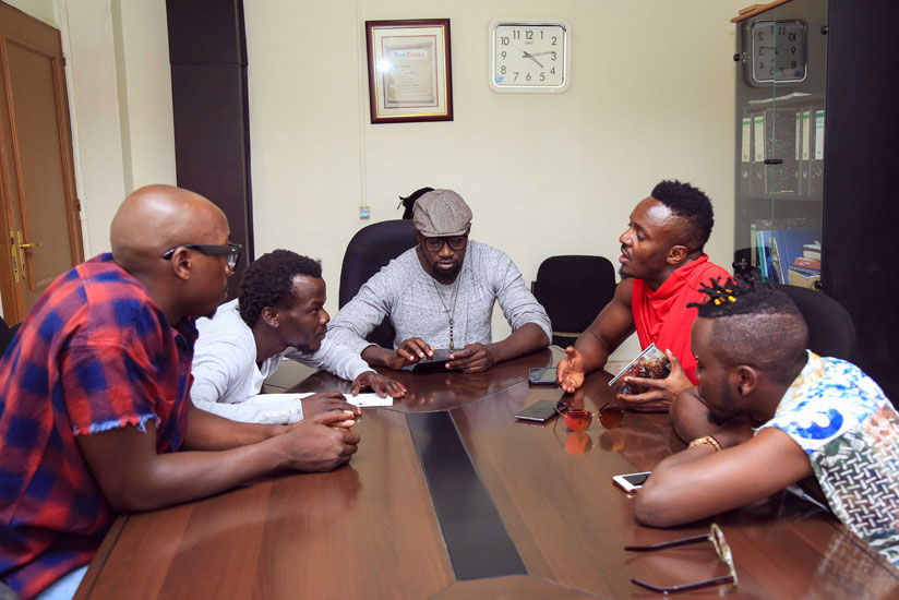 Sauti Sol crew talk to The New Times journalist Moses Opobo about their love for Rwanda. / Courtesy