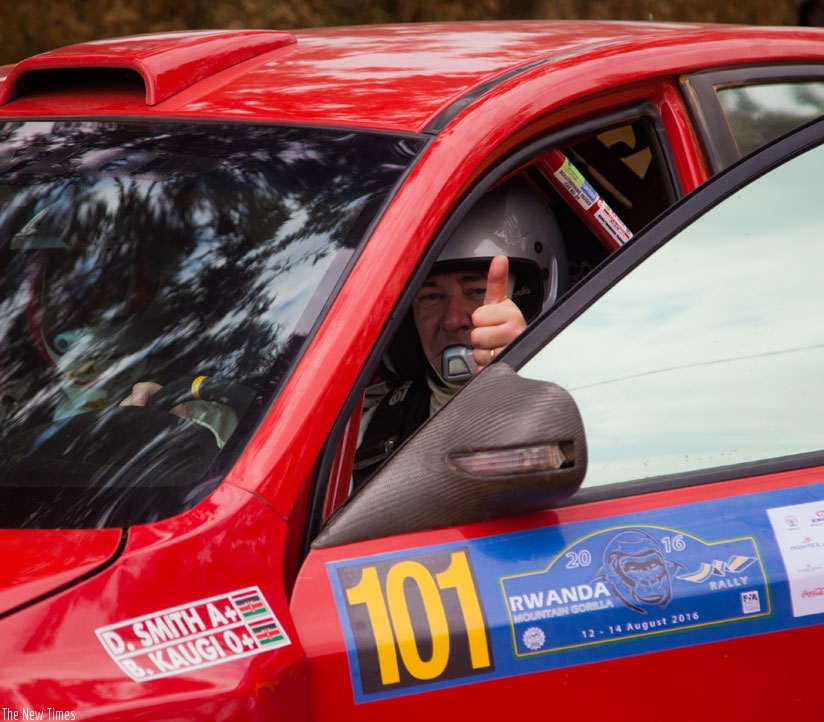 Don Smith, seen here during the 2016 Rwanda Mt. Gorilla Rally, claimed the ARC title after Muna Singh Jr failed to finish the race in Uganda. (Nadege Imbabazi)