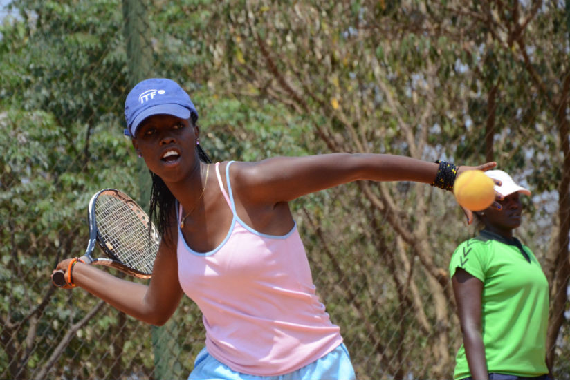 Rwanda's number two Gisele Umumararungu beat her compatriot Flavia Kayitesi in straights sets to reach the second round. / Sam Ngendahimana.