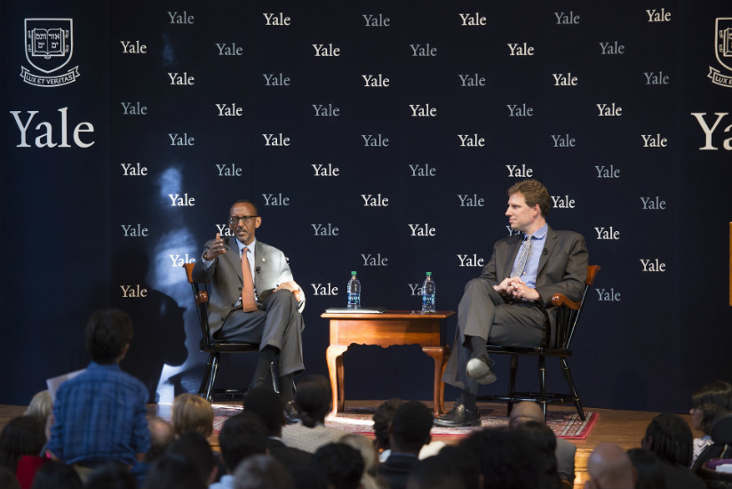 President Kagame interacts with Yale University students during the Coca Cola World Fund Lecture on Tuesday, during which he addressed the skewed relationship between the West, on ....