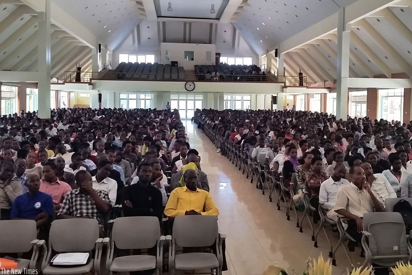 A cross section of students at Adventist University of Central Africa. (Appolonia Uwanziga)