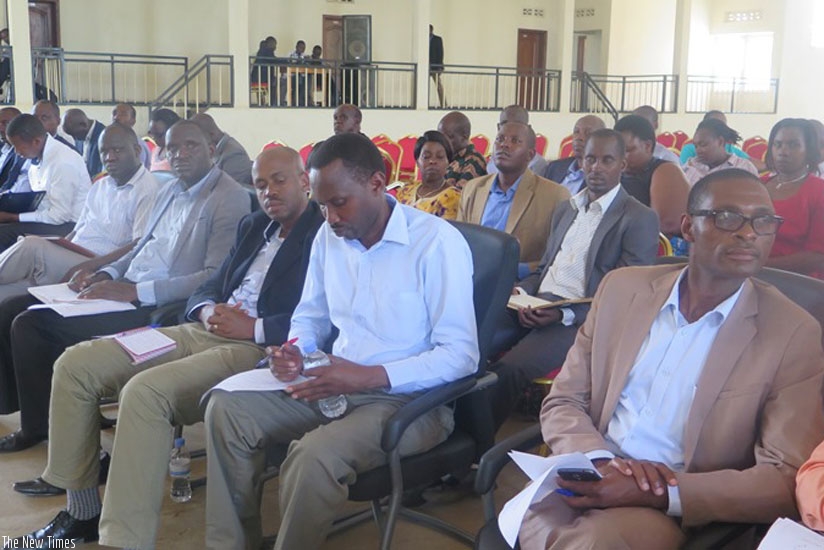 Eastern Province local leaders and development partners follow proceedings during the meeting in Nyagatare District. (Frederic Byumvuhore)