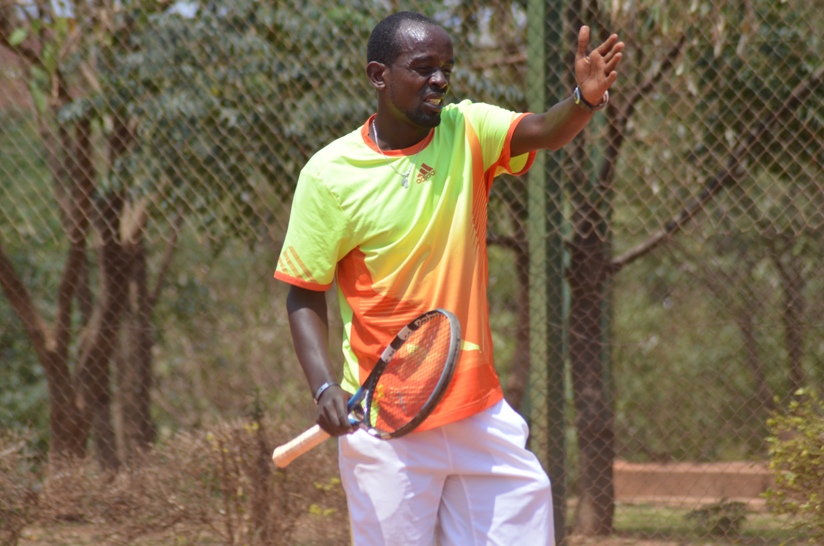 Dieudonne Habiyambere  of Rwanda reacts during the match against Kenya's Ibrahim Kibet, who won the second round  battle in straight sets. (S. Ngendahimana)