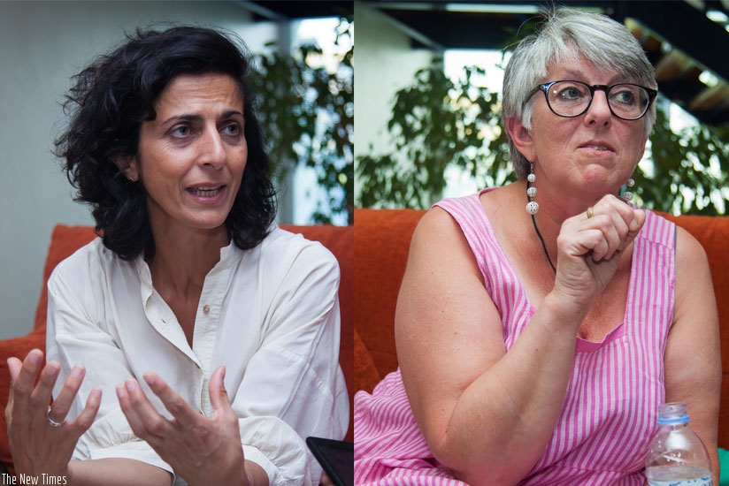 L-R: Arena and Ward are opposed to the EPA trade deal, saying it favours European markets against EAC industrial development. / Nadege Imbabazi.