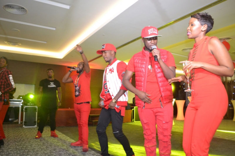 Teta poses with Urban Boyz and other guests during the event on Saturday. / Courtesy
