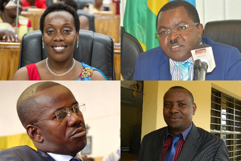 CLOCKWISE: Health minister Dr Diane Gashumba, State minister for Socio-economic Development Vincent Munyeshaka, State Minister for Primary and Secondary Education Isaac Munyakazi, ....