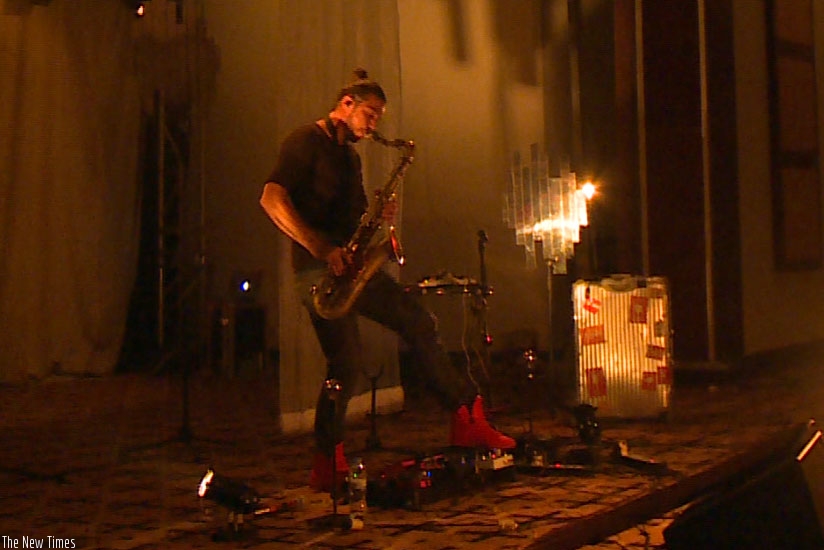 Guillaume Perret brought the house down in a thrilling performance at Kigali Serena Hotel on Tuesday. The French music star plays several instruments alongside his saxophone. / Donata Kiiza