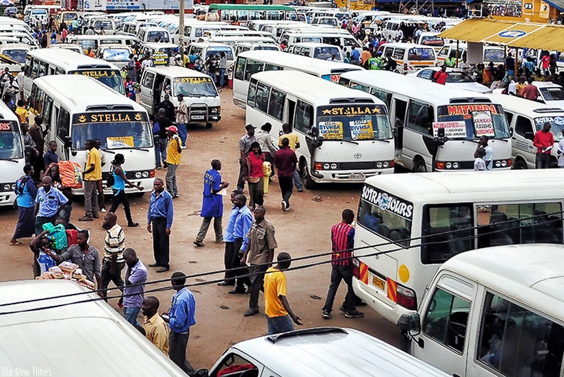 Public transport vehicles in Nyabugogo taxi park. / File.