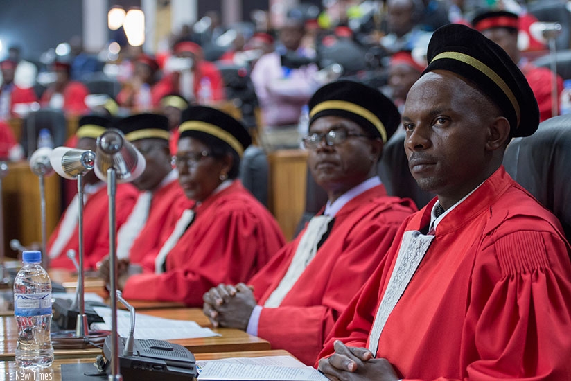 Supreme Court judges follow proceedings during the launch of the Judiciary Year earlier this week. / Courtesy.