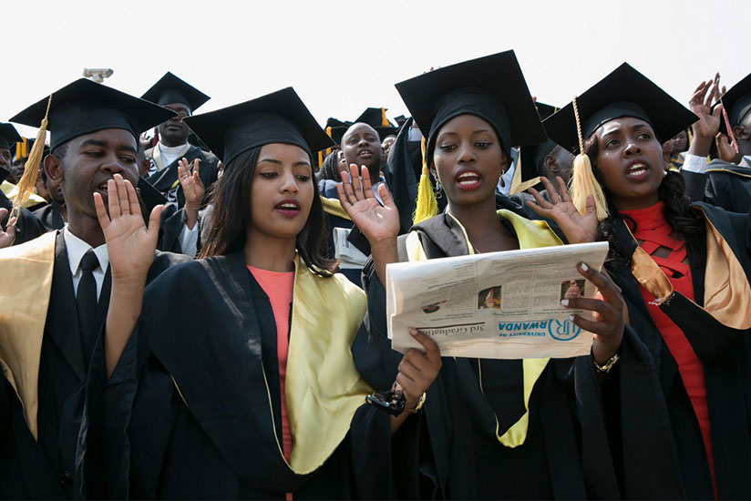 University of Rwanda graduates. BRD is grappling with recovery of student loans. / File