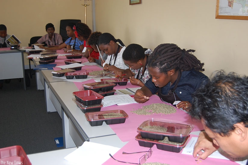 Women sort coffee beans. Rwanda could use the council to find market for its agro-products, among others. (File.)