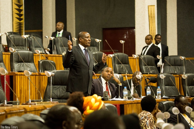 MP Ogle speaks during a previous session in Kigali. (T. Kisambira.)