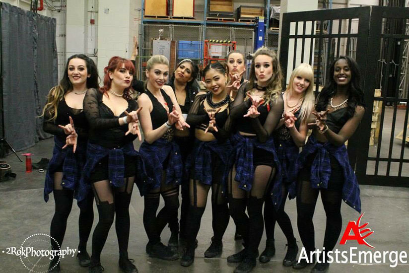 Macha (R) with her all girls hip hop choregraphy group in Canada. / Courtesy photos.