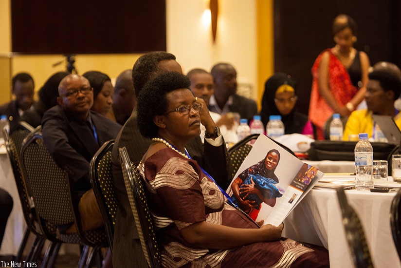 Participants follow proceedings during the meeting in Kigali, yesterday. (Faustin Niyigena.)
