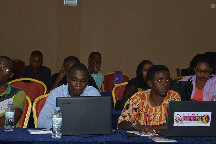 Journalists undergo training in Kigali recently. / Francis Byaruhanga