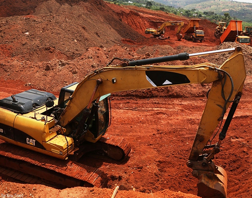 Excavation works at the irrigation dam site in Rugende. Once completed, the scheme will provide huge relief in the drought prone area. 