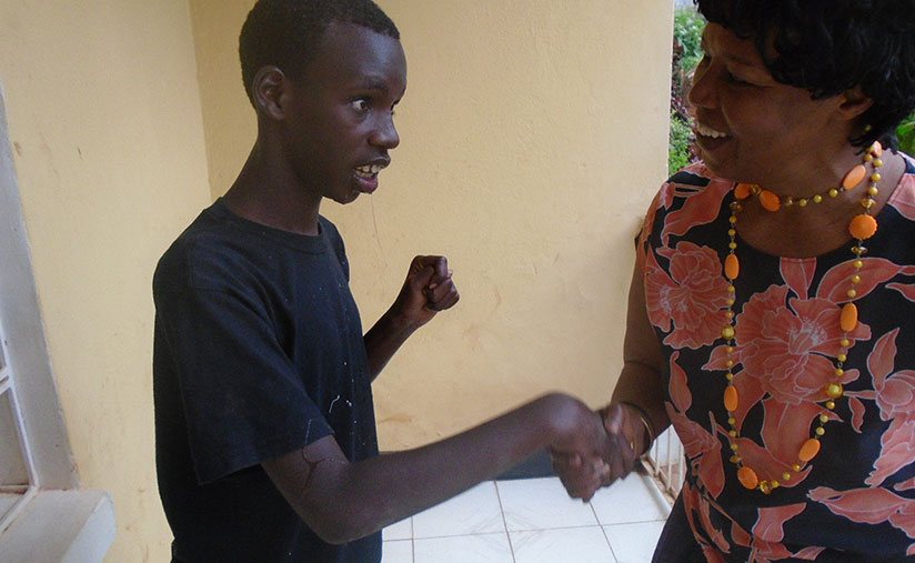 A child with mental disability at Umwana Nkabandi centre. / Diane Mushimiyimana