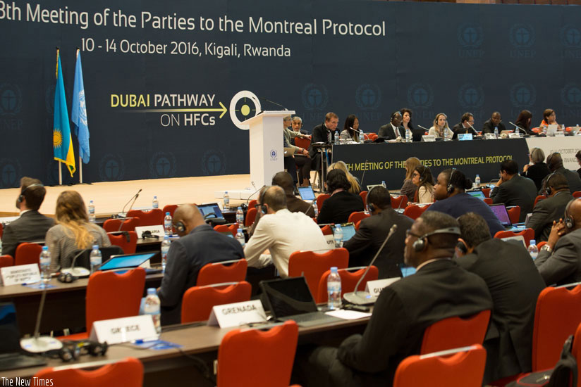 Participants at the Montreal Protocol meet in Kigali last month. / File