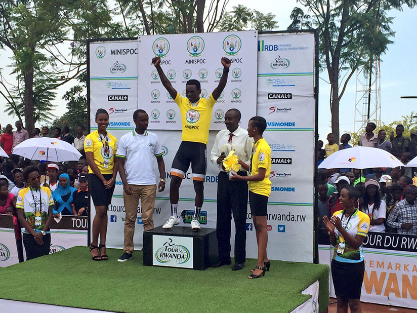 Joseph Areruya will go into Stage Two of Tour du Rwanda 2016 wearing the yellow jersey. (Courtesy photos)