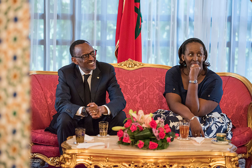 President Kagame and First Lady Jeannette Kagame in Marrakech where they arrived yesterday to attend United Nations Climate Change Conference. / Village Urugwiro
