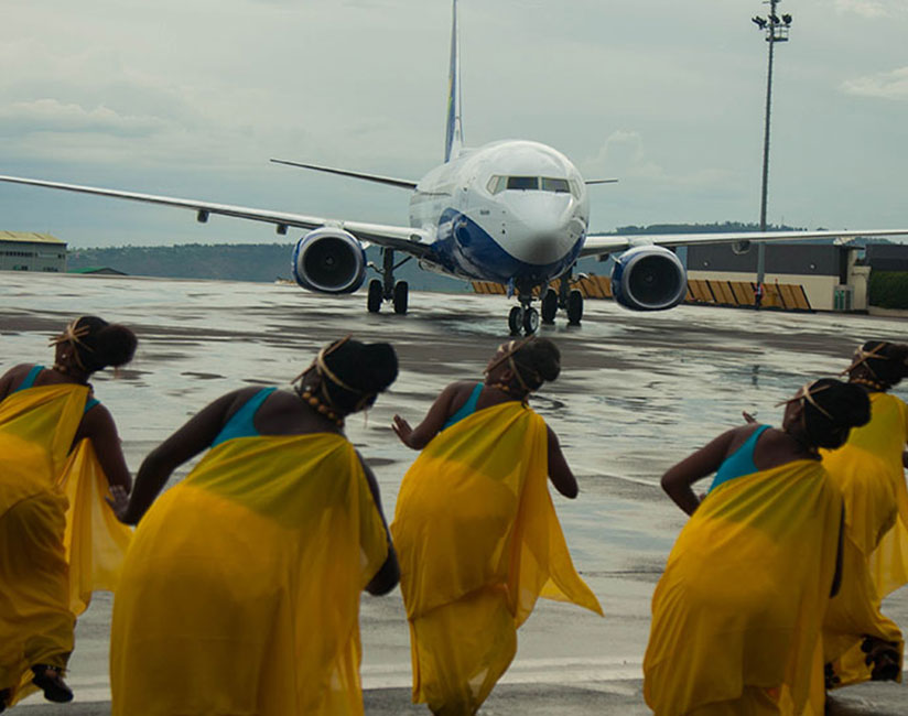 Traditional dancers welcome u2018Kalisimbiu2019 on arrival at Kigali International Airport on Wednesday. (File)