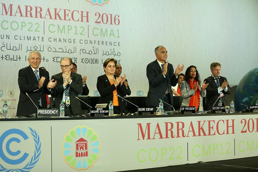 Top officials at COP22 during the closure of the meeting in Morocco.