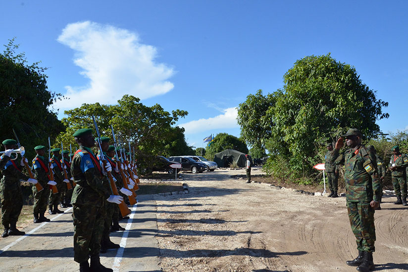 EAC military personnel at the closure of the joint military exercise in Kenya on Friday. / Courtesy