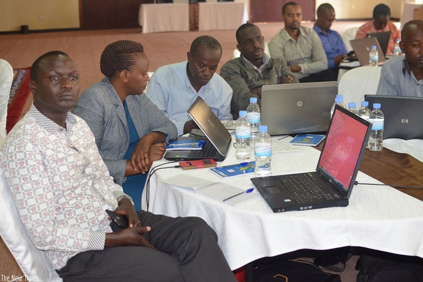 District planners and environment officers during the training last week. (Michel Nkurunziza.)
