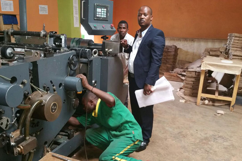 Ndayirata at his plant in Kayonza District last week. From capital worth Rwf50 million, his business has grown to a Rwf1.4 billion enterprise in just four years. / Rodrigue Rwirahira