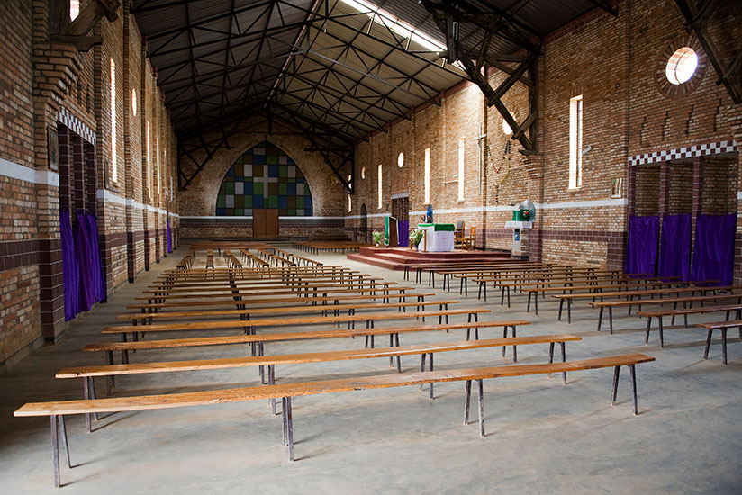 Kibeho Catholic Church, which is currently divided into two sections - one for mass and the other a Genocide memorial. It's one of the Catholic churches across the country where thousands of people were killed during the 1994 Genocide against the Tutsi. / Internet photo