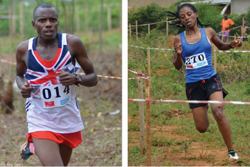 19-year old Jean Marie Vianney Myasiro (L) and 18-year old Salome Nyirarukundo will compete at the  27th edition of Silvesterlauf, a New Year's Eve City Race in the southwestern German city of Triers (Photos by S. Ngendahimana)