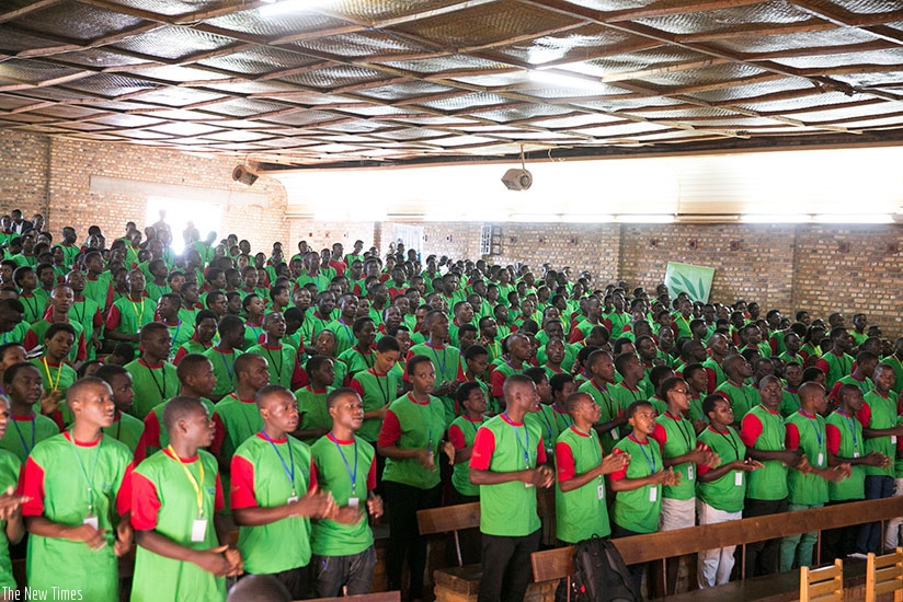 The students at the holiday camp at Groupe Scolaire Officiel de Butare in Huye District. (Courtesy)