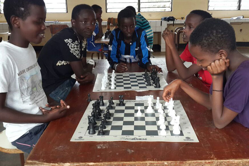 Children play chess. Chess is said to stimulate the growth of people's intellect. / Dennis Agaba
