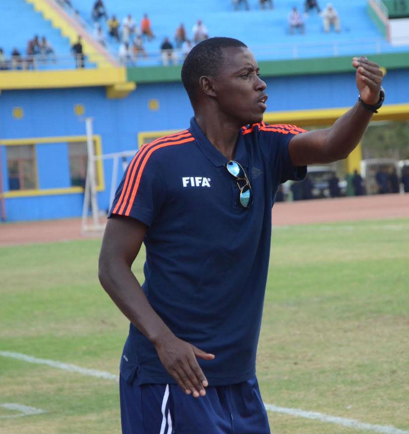 Jimmy Mulisa giving instructions at the touchline at Amahoro National Stadium. / Sam Ngendahimana